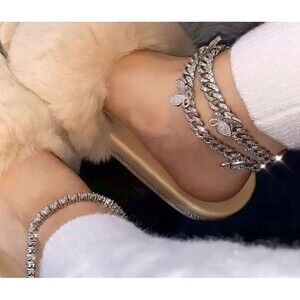 cuban butterfly anklet , butterfly cuban anklet ,Iced Out Zircon custom Color Lu